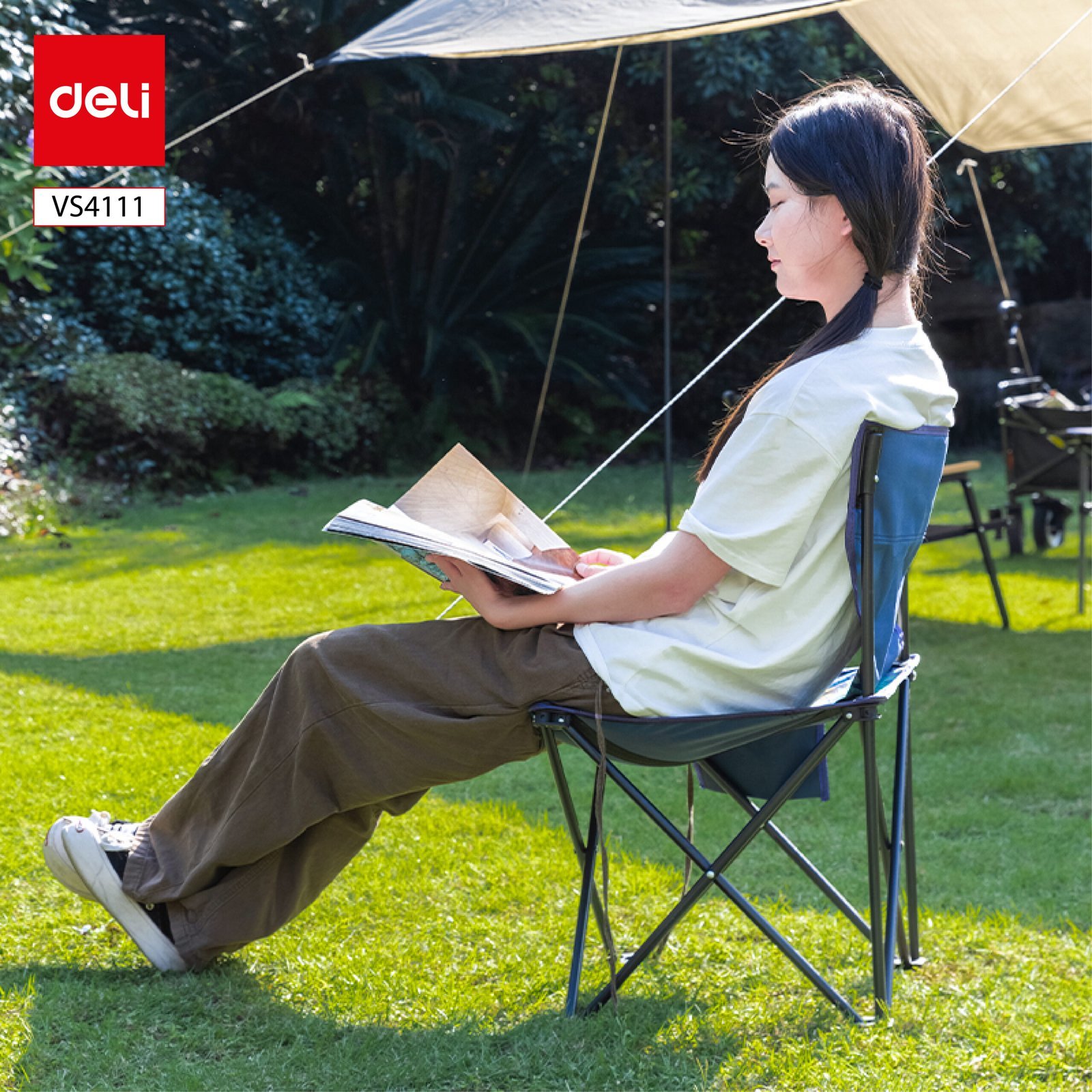 ديلي كرسي تخييم قابل للطي - حجم : 33*33*55 اسم ) VS4111