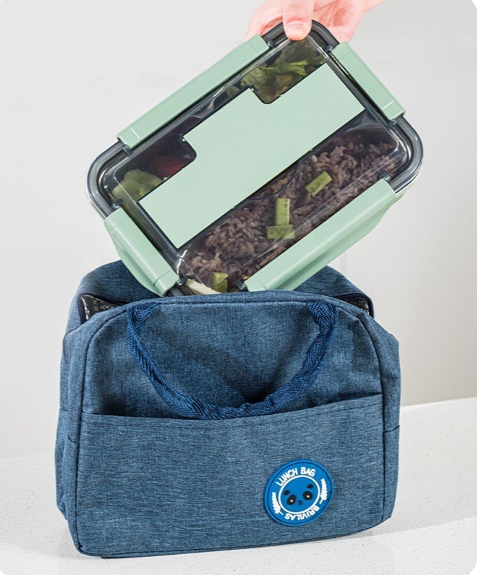 دیلي حافظة طعام من الفولاذ المقاوم للصدأ -22*16*7 سم - بني / أزرق / زهر- VS943