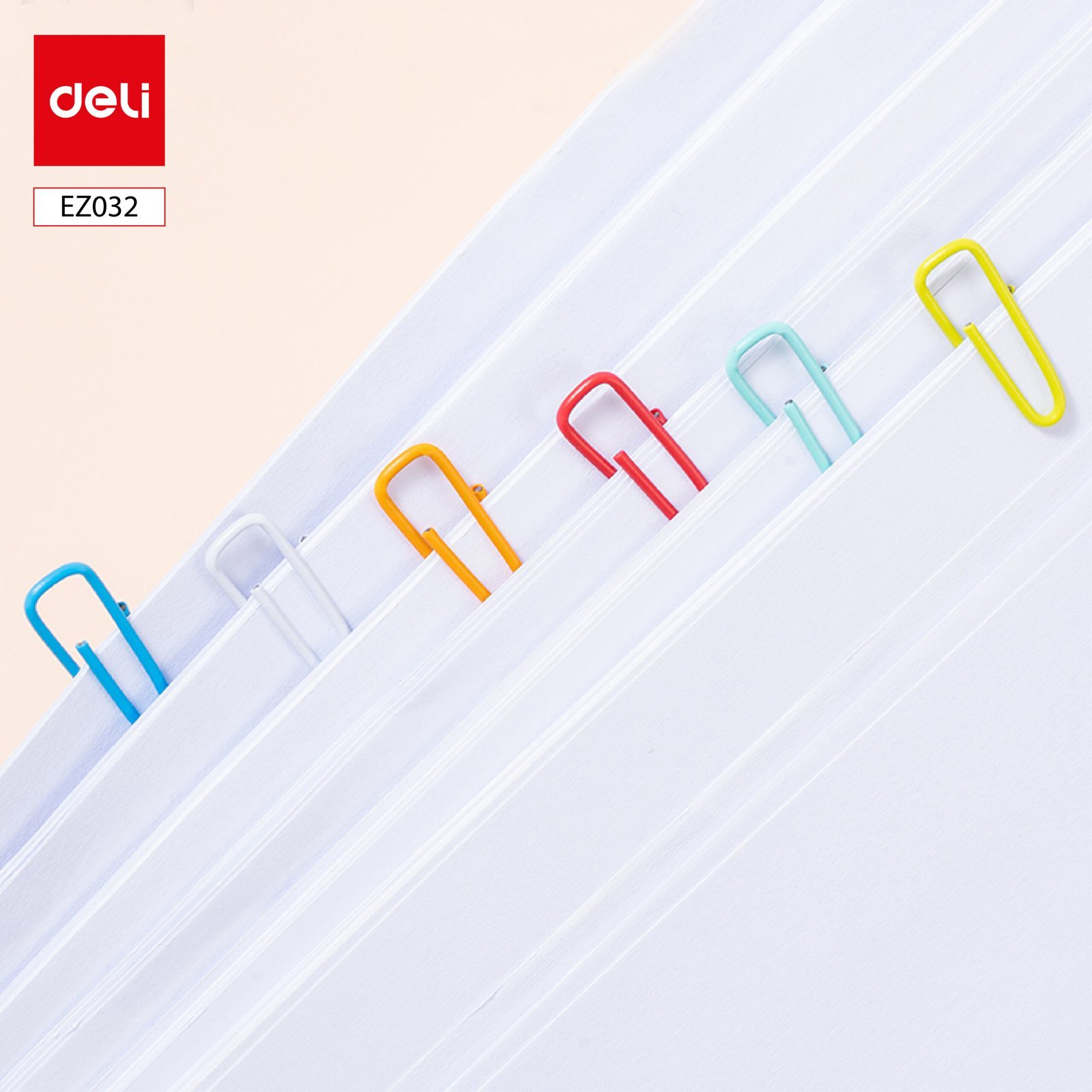 ديلي مشبك ورق - شكل مثلث 28 مم، 100 قطعة -أبيض برتقالي الأحمر أخضر أزرق فاتح أزرق - EZ032