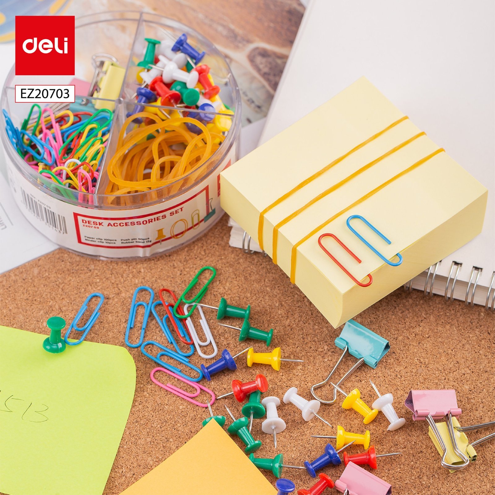 ديلي مجموعة تنظيم مكتب - مشبك ، دبوس ، ملقط . مطاط - ألوان مختلفة - EZ20703