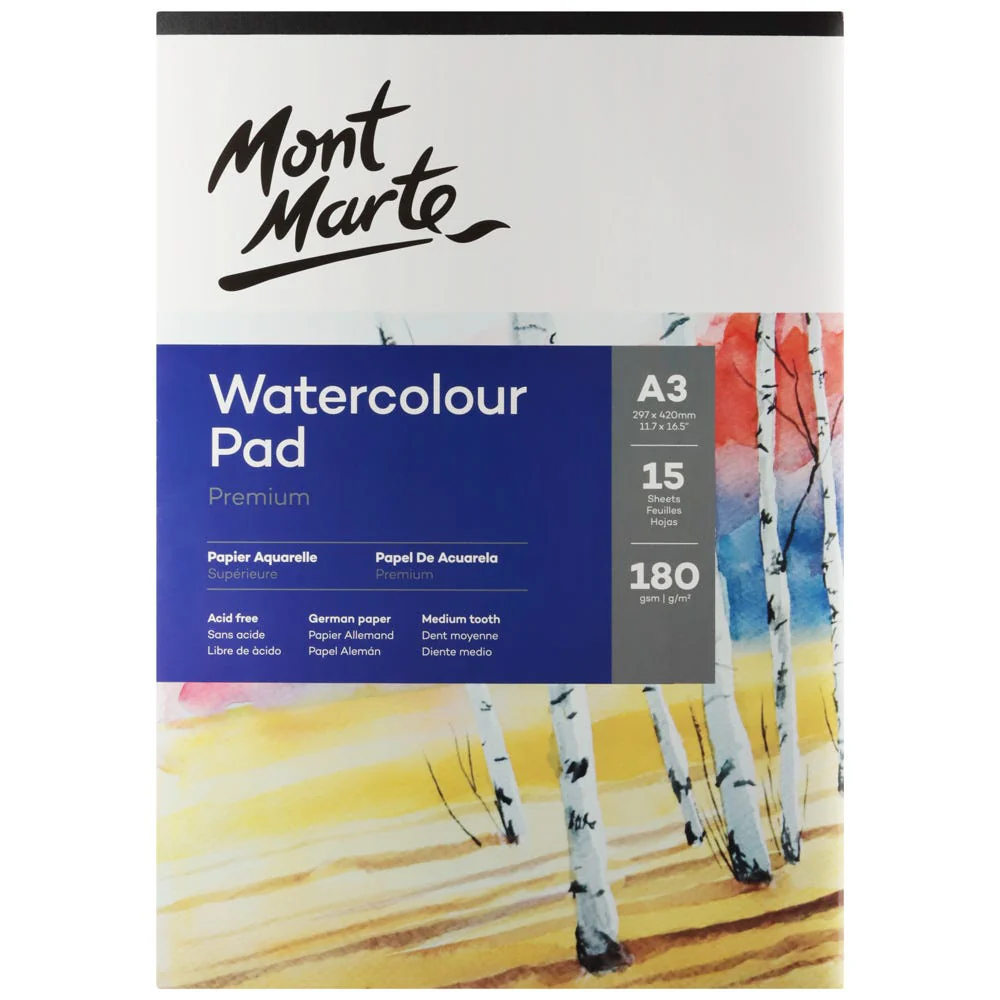 دفتر رسم مائي قلاب مونت مارت 180G قياس A3