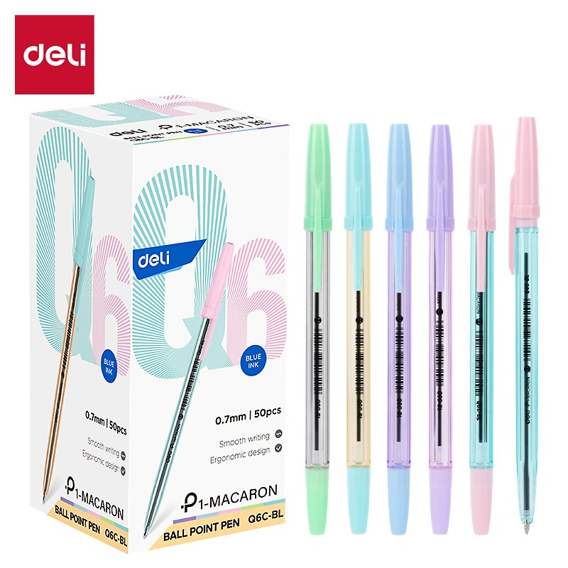 ديلي قلم حبر جاف بدن ملون EQ6C-BL