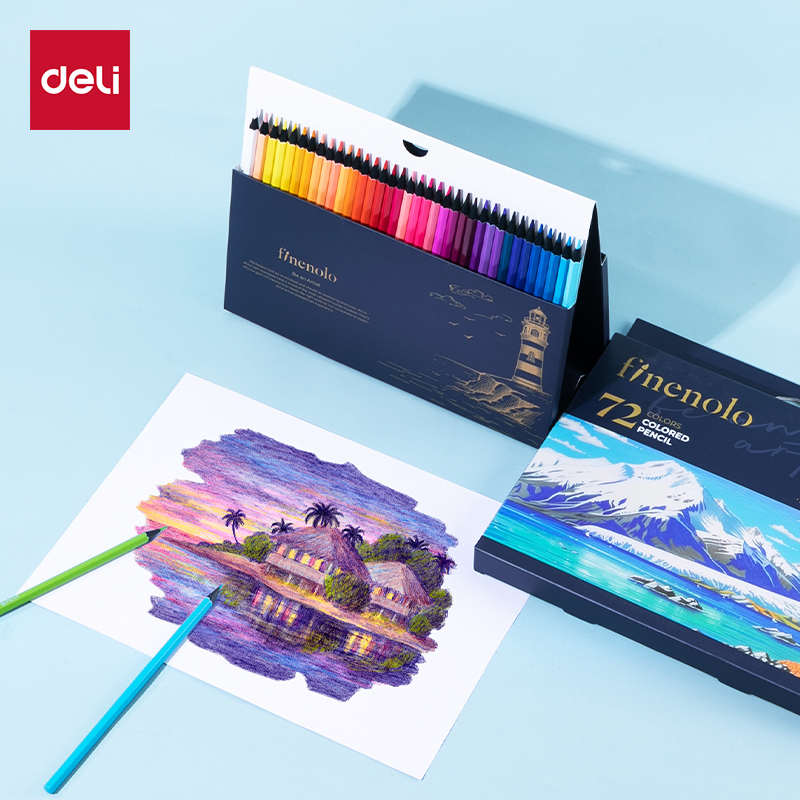 ديلي ألوان خشبي مائي طويل سداسي (72 لون) EC109-72